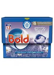 Универсальные стиральные капсулы Bold All-in-1 Lavendar & Camomile Лаванда и Ромашка 13 шт