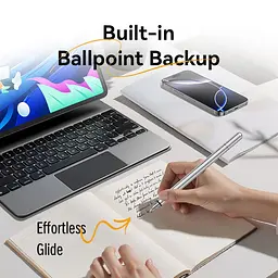 Стилус - ручка для ємнісних екранів 2-в-1 Stylus Pen Сірий Aluminum Alloy Type Vention - мініатюра 7