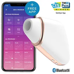 Вакуумний кліторальний вібратор Satisfyer Love Triangle White (App) - мініатюра 2