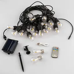 Сонячна гірлянда Lumiled Sollis 15 лампочок 10 м, пульт ДУ, зарядка USB - мініатюра 4