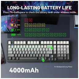 Клавіатура Attack Shark X98 RGB Wireless/Bluetooth/USB UA Moonlight Night (X98ML_AS) - мініатюра 7