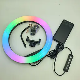 Кільцева LED лампа 26см 15W RGB 8 кольорів для фотографів блогерів тиктокерів візажистів SOFT RING LIGHT MG26 - мініатюра 4