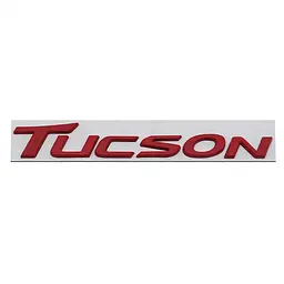 Емблема напис TUCSON для Hyundai Червона 32х217 мм метал на скотчі (Завод)