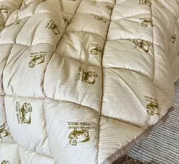 Одеяло двуспальное стеганное зимнее из искусственной шерсти Leri Max Pur Wool 21473 180х210 см коричневое - миниатюра 2