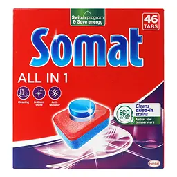 Таблетки для миття посуду у посудомийній машині Somat All in one, 46 таблеток - мініатюра 2