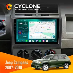 Штатна магнітола Jeep Compass 2007-2010 Cyclone C10-013 4x64 DSP 4G Cyclone (НФ-00005827)