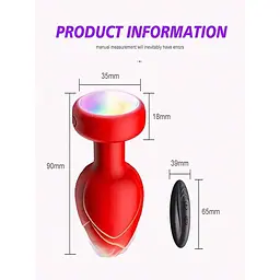 Анальна пробка що світиться з вібрацією і Д/У Light Anal Plug 3,5*9 см зелена — Анальні іграшки - мініатюра 9