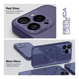 Чехол-накладка для Apple iPhone 15 Pro Max, Replica MagSafe, фиолетовый, противоударный защитный чехол с магнитным кольцом MagSafe, защита всего корпуса, TPU+PC, зеркальный, выступающий бортик вокруг экрана, ArmorStandart (ARM76237) - мініатюра 3