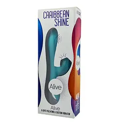 Вібратор-кролик Alive Caribbean Shine Blue — 3-в-1: вібрація, вакуум та пульсація точки G - миниатюра 3