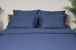 Підковдра Moon&Star Satin Stripe Delfi Blue Євро 200x220 см - мініатюра 2