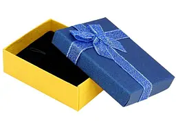 Коробка подарункова XUPING синьо-жовта з бантом Універсальна 7х9см, h = 2.5см (203206) - мініатюра 5