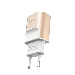 Мережевий зарядний пристрій Hoco 2USB C47A 2.1A Gold