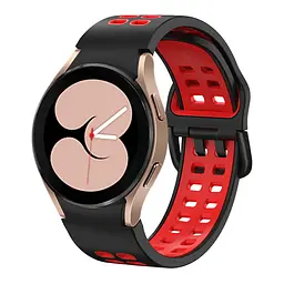 Браслет Galaxy Sport для Samsung Galaxy Watch 4 - чорно-червоний ширина кріплення 20мм силікон Watchbands (W40-3WB86260295) - мініатюра 2