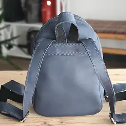 Шкіряний жіночий рюкзак GS синій (Р002 син) 90 - мініатюра 5
