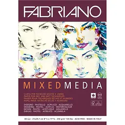 Склейка для змішаних технік Fabriano Mixed Media А4 250 г/м2 40 аркушів 