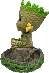 Горщик для квітів та канцелярії Грут Groot G8 Малюк з квіткою + підставка пень - мініатюра 2