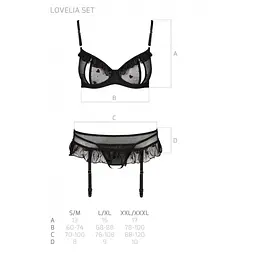 Сексуальний комплект з поясом для панчіх Passion LOVELIA SET S/M, black - мініатюра 7