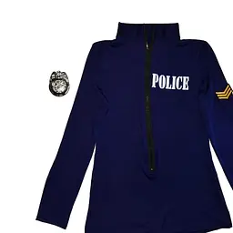 Костюм для рольових ігор Поліцейська боді з портупеєю M/L/XL Синій - мініатюра 9