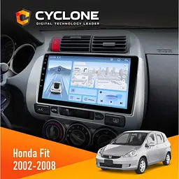 Штатна магнітола Honda Fit 2002-2008 Cyclone C9-012 4x64, DSP, 4G Cyclone (НФ-00008747)