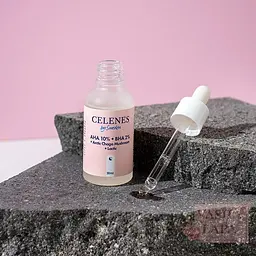 Пілінг-сироватка з кислотами AHA + BHA + LACTIC + ARCTIC CHAGA MUSHROOM Celenes 30 мл - мініатюра 3