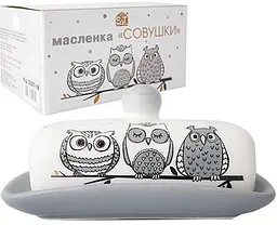 Масляна керамічна Be Happy Совушки S&T 17х13х5.5 см kuh0011208 - мініатюра 2