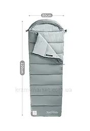 Спальник Naturehike M300 (CNK2350WS023) +6°C - з капюшоном - лівий - сірий - мініатюра 2