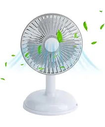 Вентилятор настільний портативний FAN KD197 Simple desktop USB Світло-сірий - мініатюра 2