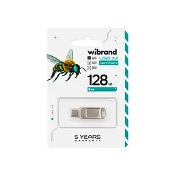 USB флеш накопичувач Wibrand 128GB Bee Silver USB 3.2/Type-C (WI3.2TC/BE128TC039S) - мініатюра 4