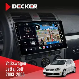 Штатна магнітола Volkswagen Golf 2003-2008 Climate 2 Decker D10-011 4x64, DSP, 4G, 360 Decker (НФ-00006609)