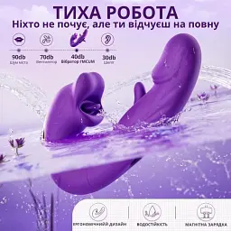 Вібратор I’MCUM Flirt Waves зі стимуляцією клітора 5 режимів Фіолетовий (IM-ZDB328) - мініатюра 2
