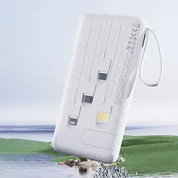Універсальна мобільна батарея Dudao 10000mAh K11 10W USB-A,USB-C,microUSB, with USB-A/USB-C/Lightning/MicroUSB cables Білий - мініатюра 3