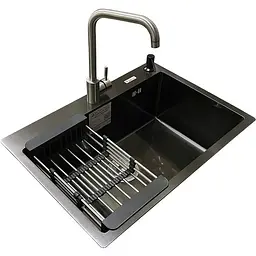 Комплект мийка + змішувач Romzha Arta U-600S BL (B) - мініатюра 3