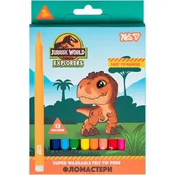 Фломастери Yes Jurassic World super washable 12 кольорів (650621)