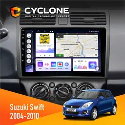 Штатна магнітола Suzuki Swift 2004-2010 Cyclone C10-011 4x64, DSP Cyclone (НФ-00005299)