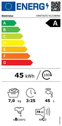 Пральна машина Electrolux вертикальна, 7кг, 1200, A, 60см, дисплей, інвертор, білий - мініатюра 6