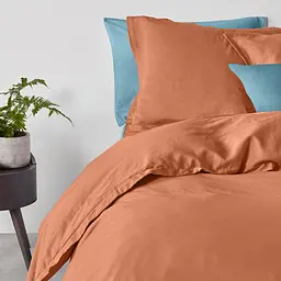 Комплект постільної білизни Cosas євро з простирадлом на резинці AMBER CS6 200 x 220 см (Ranfors_Terrakot_El160-Sky_200) - мініатюра 2