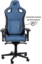 Геймерське крісло GT Racer чорне зі світло-синім (X-8005 Light Blue/Black) - мініатюра 2