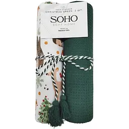 Набір рушників Soho Christmas Green бавовна 100% 40х60 см 2 шт. (BS 45514A/1)