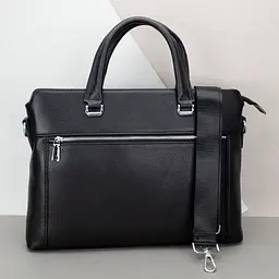 Сумка для ноутбука та документів шкіряна чорна Tiding Bag 9157 з 2 ручками - мініатюра 7