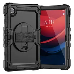 Протиударний захисний чохол для планшета Lenovo Tab M11 TB330, Panzer, чорний, силікон + полікарбонат, накладка з підставкою і ремінцем на плече, з посиленими кутами, 360°, ArmorStandart (ARM82524)