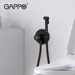 Набір гігієнічного душа прихованого монтажу Gappo G7288-6 з гачком, чорний, Чорний матовий - мініатюра 3