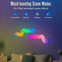 Настінний світильник Smart Triangular Quantum Light SAL-012B Bluetooth USB interface with app 10pcs White - мініатюра 3