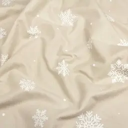 Наволочка Cosas Snowflakes latte фланелева 70х70 см бежева (Flannel_SnowflakesLatte_70x70) - мініатюра 3