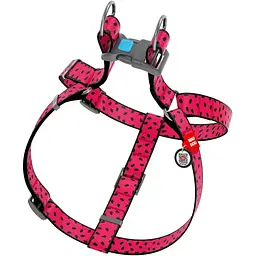 Шлея для собак Waudog Nylon Кавун, анатомічна, з QR паспортом, 60-90х2,5 см, червона (5051) - мініатюра 2