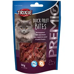 Ласощі для кішок Trixie Premio Duck Filet Bites сушене філе качки 50 г (42716)