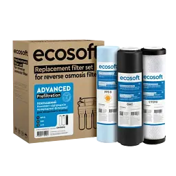 Покращений комплект картриджів Ecosoft 1-2-3 для фільтрів зворотного осмосу (CHV3ECO)