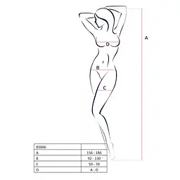 Бодістокінг Passion BS006 white, комбінезон, імітація панчіх і пояса - мініатюра 4