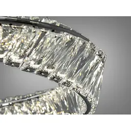 Підвісна LED-люстра кільце Linisoln 548-500 CH 55W, діаметр 50 см, метал і кришталь - мініатюра 3