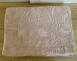 Простирадло махрове жакардове Parisa Home Premium 200х220 щільність 470 г/м2 пудра - мініатюра 4
