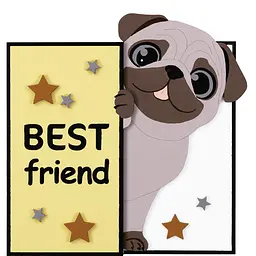 Картина 3D, Best Friend , МДФ ґрунтоване, 19х19см, ROSA Talent - мініатюра 1